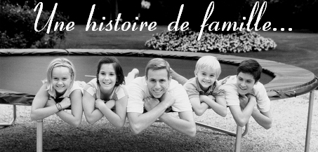 une famille sur un trampoline