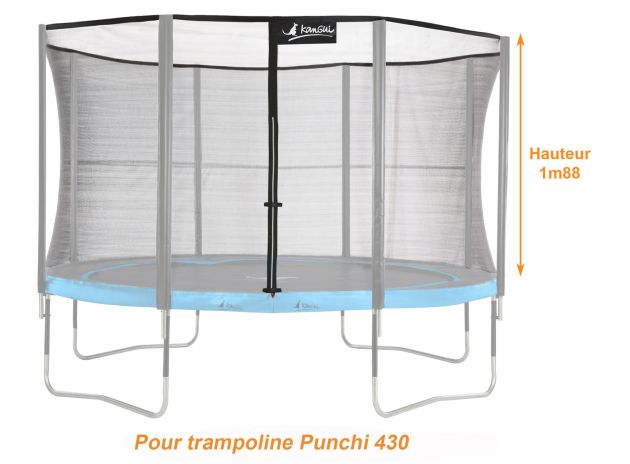 HOMCOM Trampoline enfant Ø 2,25 × 2,35H m filet de sécurité porte