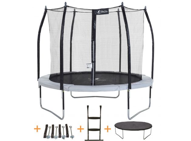 Trampoline de jardin bumpi 300 avec accessoires