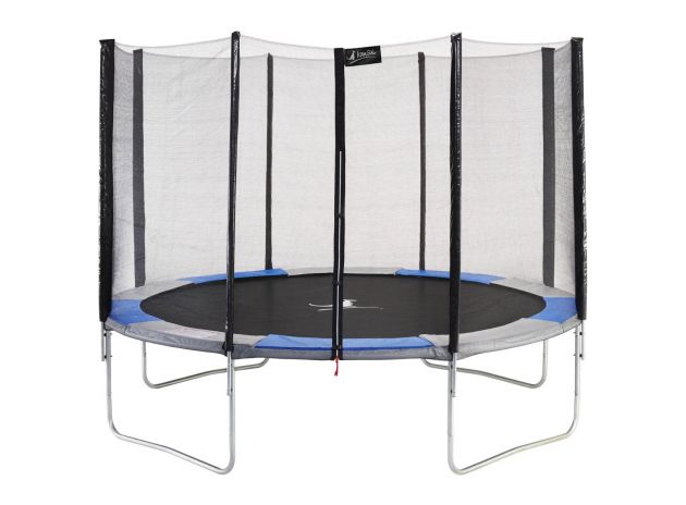 Filet de sécurité pour trampoline 244 cm avec 6 barres porte à glissière  double et boucles de protection intérieur/extérieur - Conforama