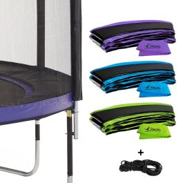 Kangui Cuscino Protettivo Universale Per Trampolino – Diametri 250-430 Cm – Blu/Grigio – Sfoderabile Con Cinghie Elastiche