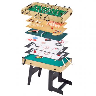 Table multi-jeux convertible, 8-10 personnes - stan bois clair et