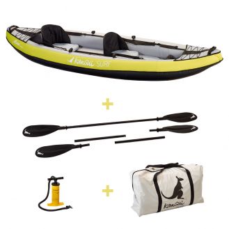 Kayak gonflable Maui  1 a 2 places gonfleur avec pagaies et sac de transport