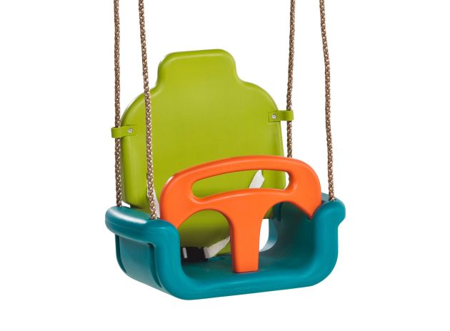Balançoire bébé évolutive 3 en 1 - vert citron/turquoise/orange