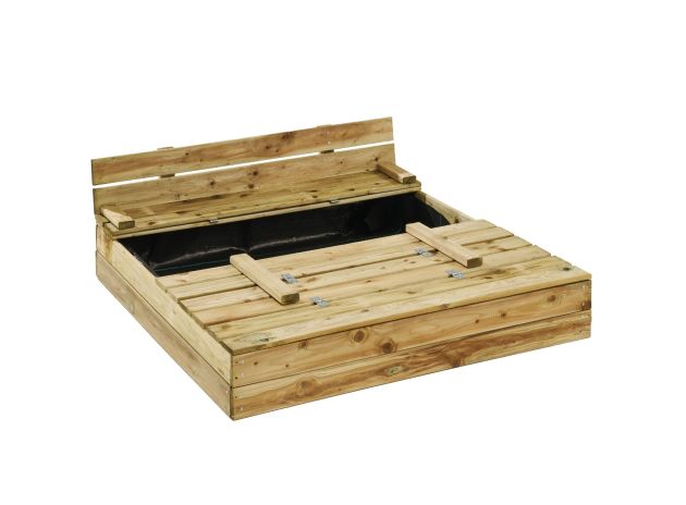 Bac à sable avec 2 bancs - Visuel demi ouvert