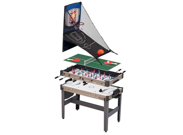 Table de jeux 4 en 1 - Babyfoot - Ping Pong - Hockey - Basket