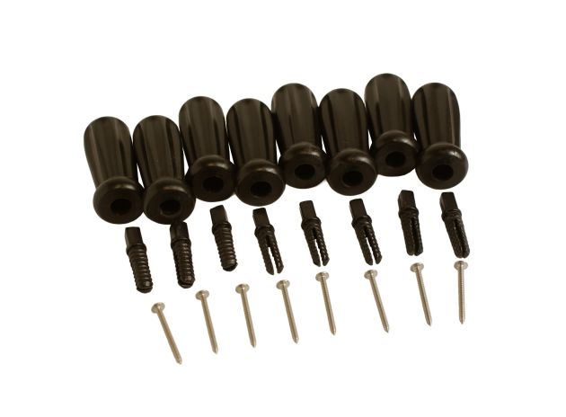 Lot de 8 poignées de Babyfoot noires pour barres télescopiques Ø 14.5mm