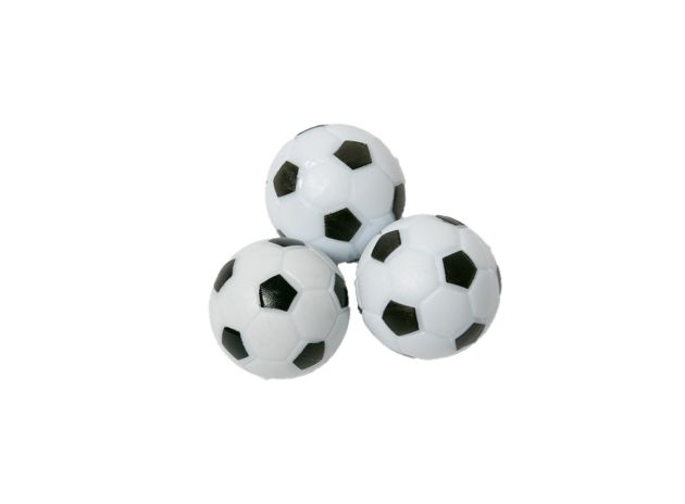 Lot de 3 balles noires et blanches Ø32mm pour babyfoot