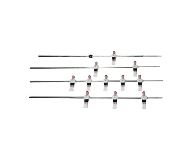 Lot de 4 barres télescopiques Ø12.7mm avec 11 joueurs Noir et Blanc
