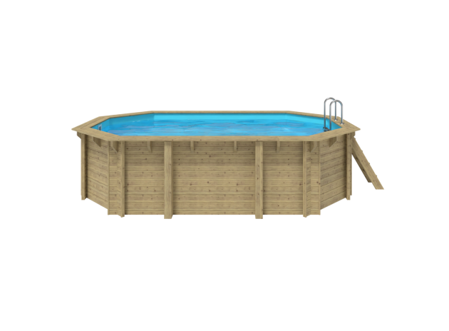 Piscine en bois octogonale rainurée languette EMEO