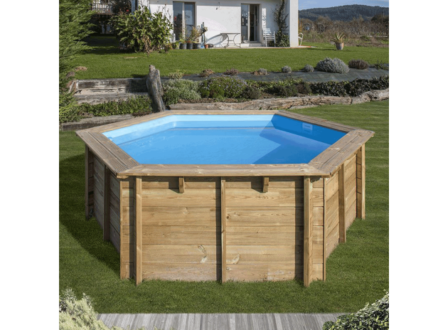 Piscine en bois rainurée languette hexagonale EWEN