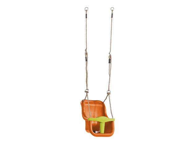 Balançoire bébé luxe en plastique orange/vert citron