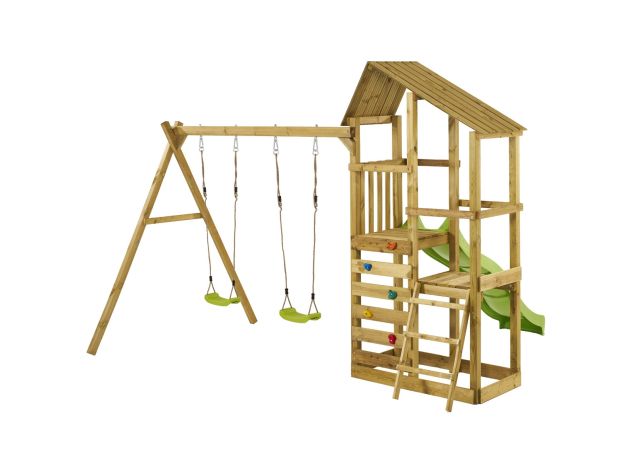 Tour de jeux, 2 plateformes, 2 balançoires - WOUPI