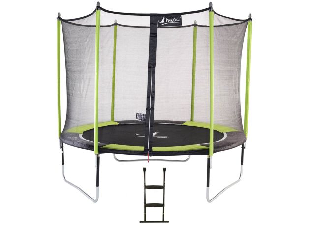 Trampoline rond de jardin Jumpi pop Ø305cm avec filet et échelle. kangui