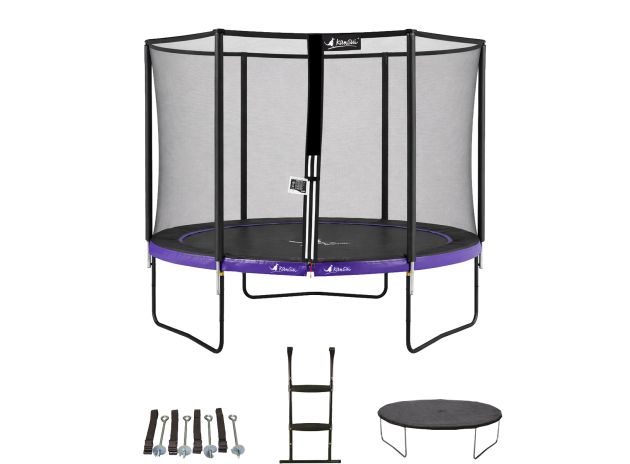 Trampoline Punchi VIOLET 300 + échelle + couverture + kit ancrage