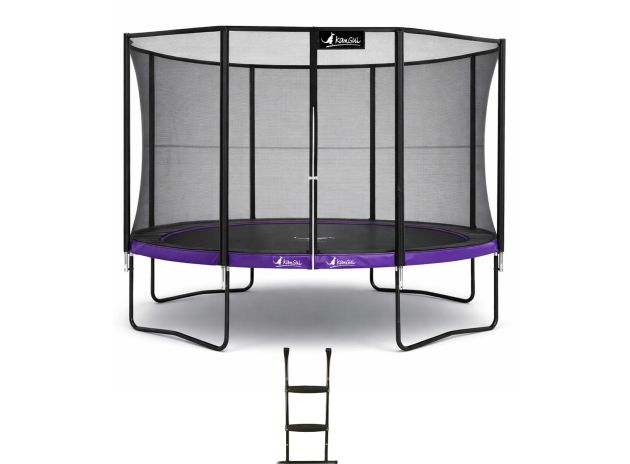Trampoline de jardin Kangui Punchi Aleya Violet 430cm avec filet et echelle