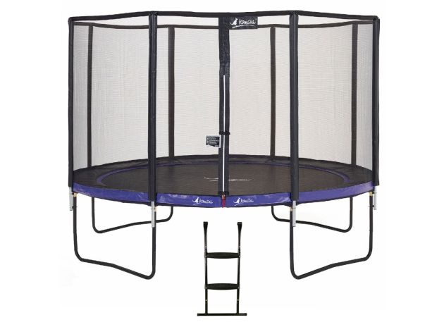 Trampoline de jardin Kangui Punchi Aleya Violet 430cm avec filet et echelle