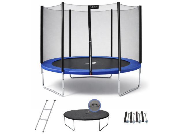 Trampoline Black collection BLEU 300 + échelle, couverture de propreté et kit d'ancrage Ø300