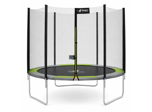 Trampoline YZI 300 vert/gris avec filet de sécurité