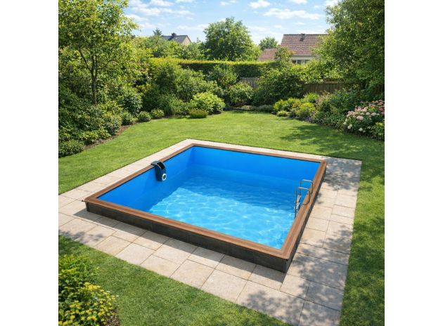 Piscine en bois carrée 520 x 520 x 147 cm Water'clip SOLTA