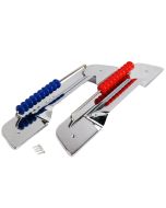 Lot de 2 dessus de but alu avec marqueur bleu et rouge 