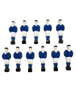 Lot de 11 joueurs de babyfoot en aluminium - Bleu et blanc - barre Ø16mm