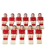 Lot de 11 joueurs en plastique pour babyfoot - Rouge et blanc - barre Ø16mm
