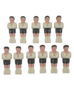 Lot de 11 joueurs en plastique pour babyfoot - Blanc et noir - barre Ø16mm