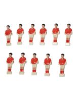 Lot de 11 joueurs pour babyfoot en plastique - Rouge et blanc - barre Ø12.7mm
