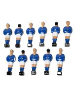 Lot de 11 joueurs de babyfoot en aluminium - Bleu et blanc - barre Ø16mm