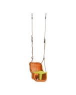 Balançoire bébé luxe en plastique orange/vert citron