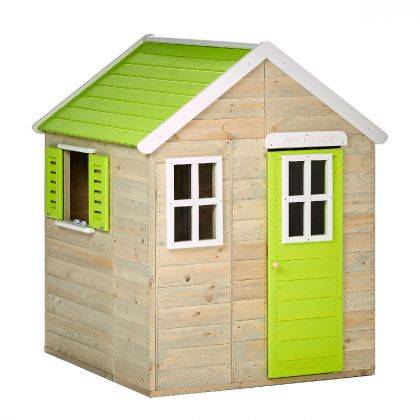 Maison De Jardin Enfant Extérieur - Cabane En Bois Avec Plateforme Et  Toboggan 