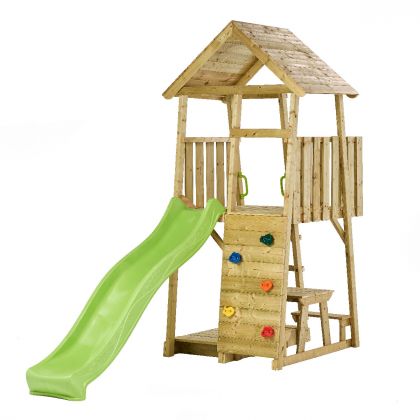 Aire de Jeux pour Enfants Play Up : 2 toboggans + Mur d'Escalade