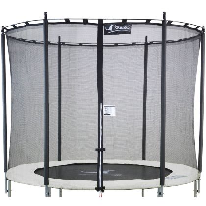 Filet De Sécurité Pour Trampoline 15ft – 6 Poteaux, Cadre Rond, Bleu/noir, Neuf