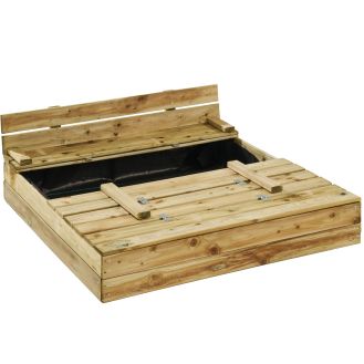 Bac à sable avec 2 bancs - Visuel demi ouvert