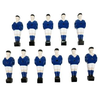 Lot de 11 joueurs de babyfoot bleu aluminium, pour barre 14.5 mm de diamètre