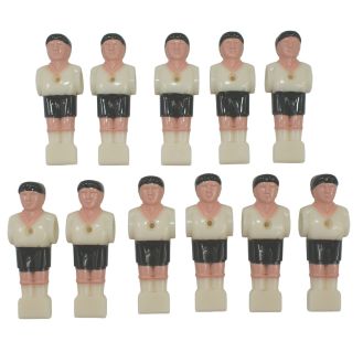 Lot de 11 joueurs en plastique pour babyfoot - Blanc et noir - barre &Oslash;16mm