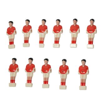 Lot de 11 joueurs pour babyfoot en plastique - Rouge et blanc - barre &Oslash;12.7mm