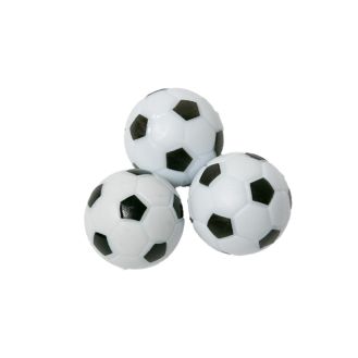 Lot de 3 balles noires et blanches Ø32mm pour babyfoot