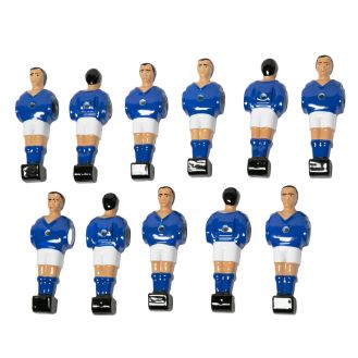 Lot de 11 joueurs de babyfoot en aluminium - Bleu et blanc - barre Ø16mm