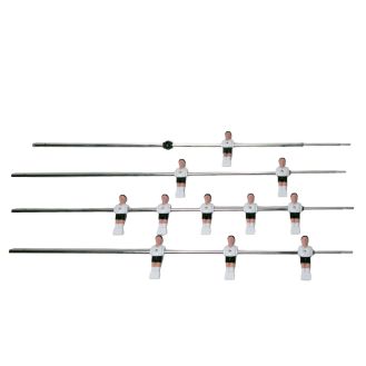 Lot de 4 barres télescopiques Ø12.7mm avec 11 joueurs Noir et Blanc