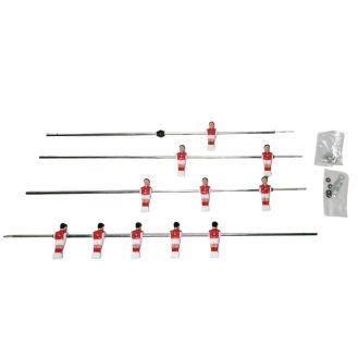 Lot de 4 barres télescopiques Ø12.7mm avec 11 joueurs Rouge et Blanc