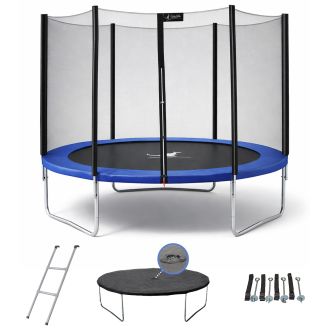 Trampoline Black collection BLEU 300 + échelle, couverture de propreté et kit d'ancrage Ø300