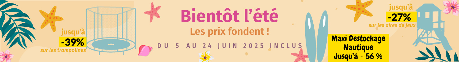 Mai en folie, Loisirs à petits prix - Trampoline, aire de jeux, Baby foot et table de jeux pas cher
