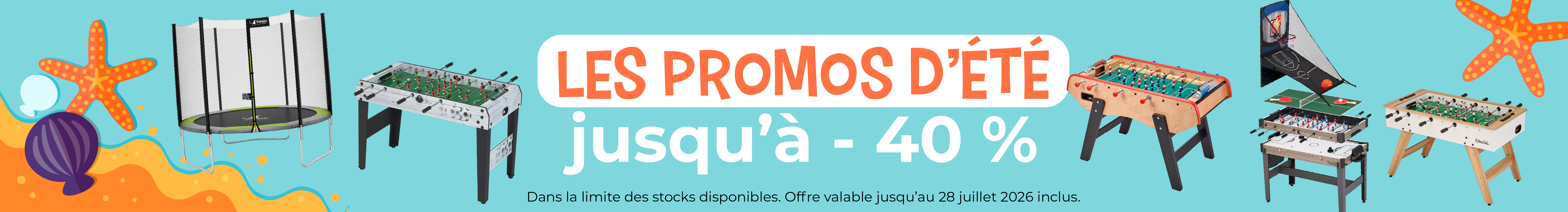 Promotions d'été, soldes d'été, jusqu'à - 40 %