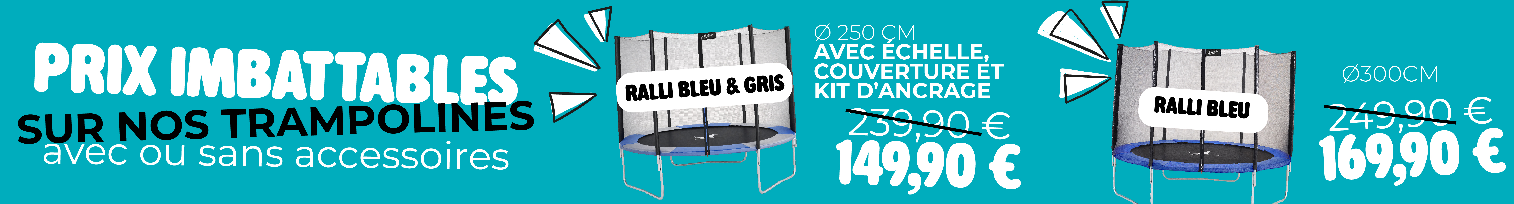 Trampolines Ralli diverses couleurs : promotions
