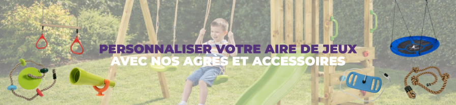 Découvrez nos accessoires et agrès pour aires de jeux