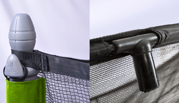 remplacement facile capuchon maintien filet trampoline